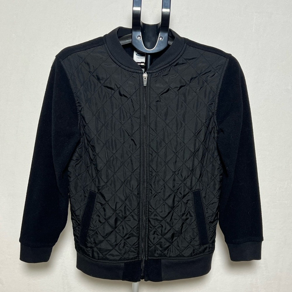 OLD NAVY Black Quilted Fleece Zip-Up Jacket - Juniors size XL (14-16)